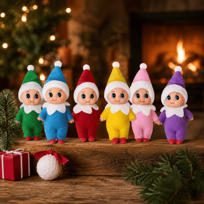 Bébé lutin farceur de 9 centimètres, en habits colorés