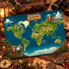 Carte du monde « Voyage au temps des dinosaures » du kit des lutins farceurs, édition 2025