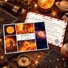 Carte postale « Bisous du Soleil » du kit Voyage Galactique : lutins astronautes, message au dos