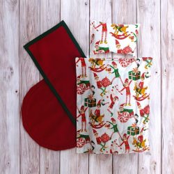 Ensemble de draps de lit faits main (4 pièces) – "Lutins"